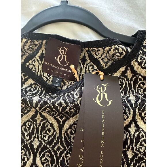 NWT Ekaterina Kukhareva Black Kashan Dress, Size: UK8 (XS/4) - Picture 9 of 13